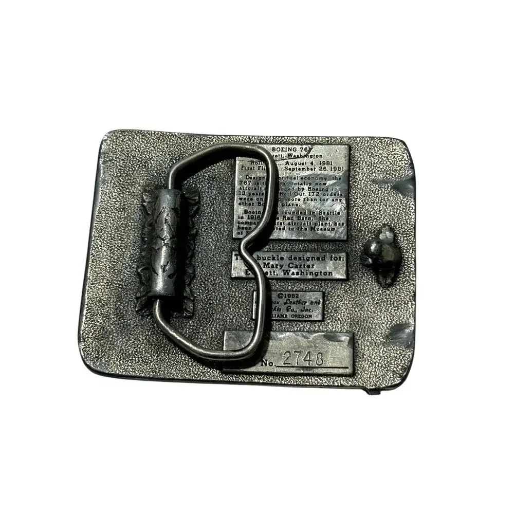 Boeing 767 Aircraft 80s 1982 Roll Out Belt Buckle 